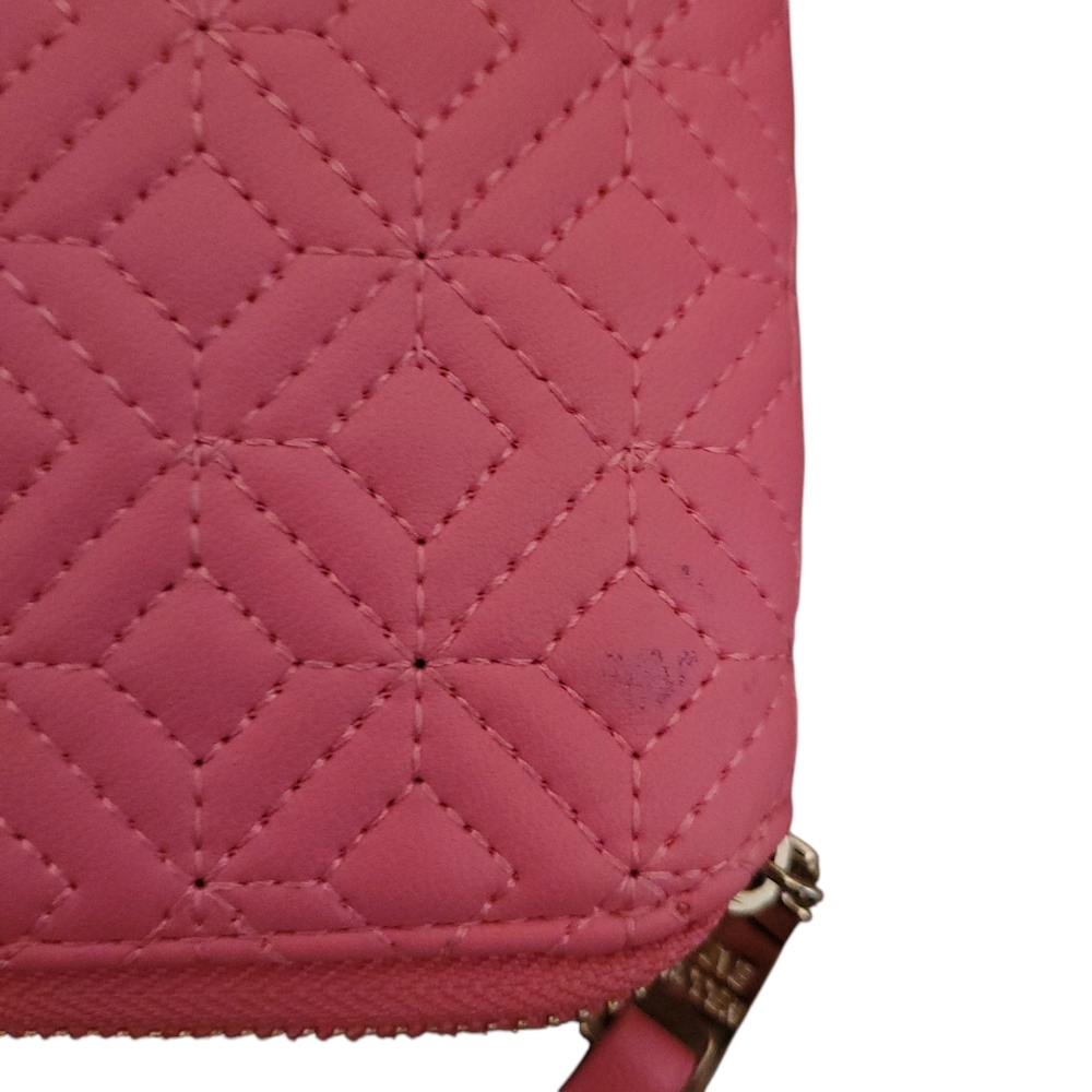 Steve Madden Quilted Zippered Wallet in Pink - Picture 5 of 5
